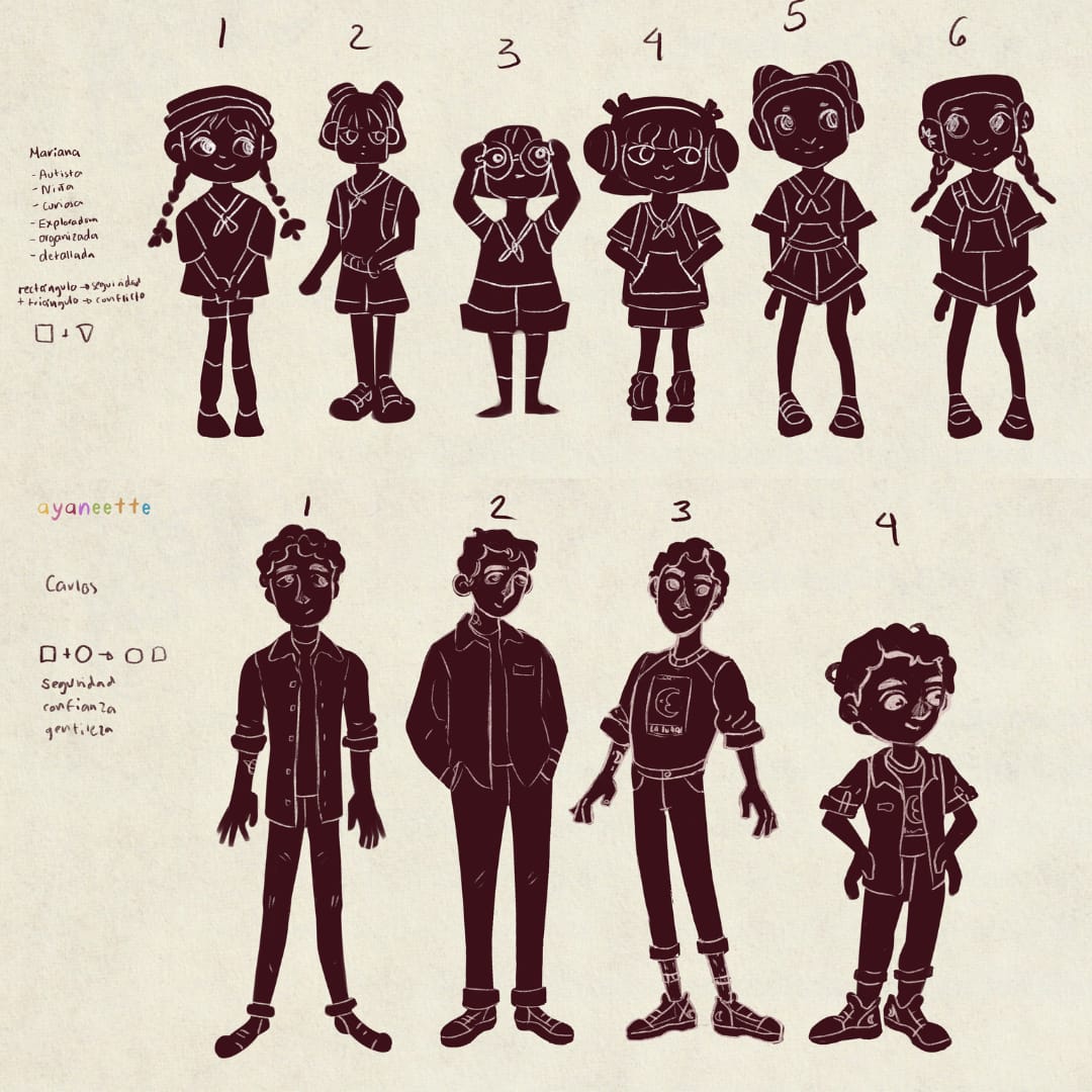 Diseño con siluetas y figuras